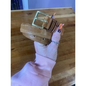 Vintage Coach Women’s Belt British Tan Leather Size 38” Gold Brass Hardware